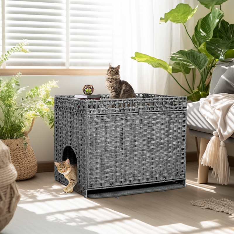 Dylian Cat Litter Box Enclosure Furniture Hidden, Stylish And Functional Design, Concealing Large Cats' Litter Box, Easy Assembly And Cleaning