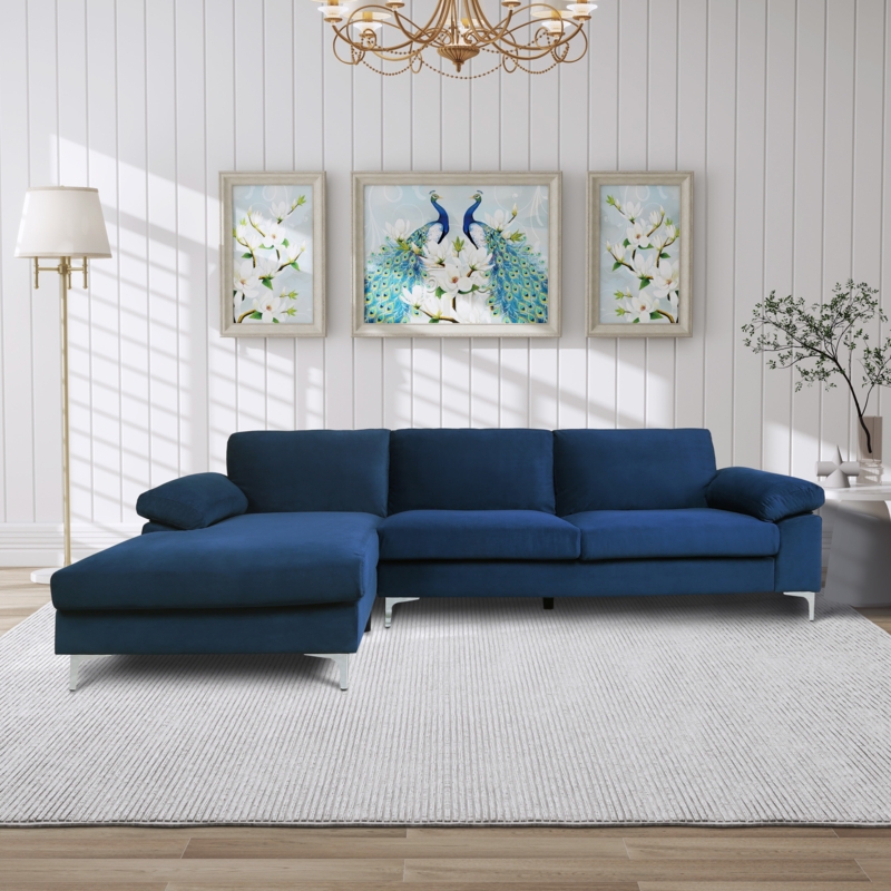 Eby 103.5'' Slipcovered Velvet Sofa Chaise