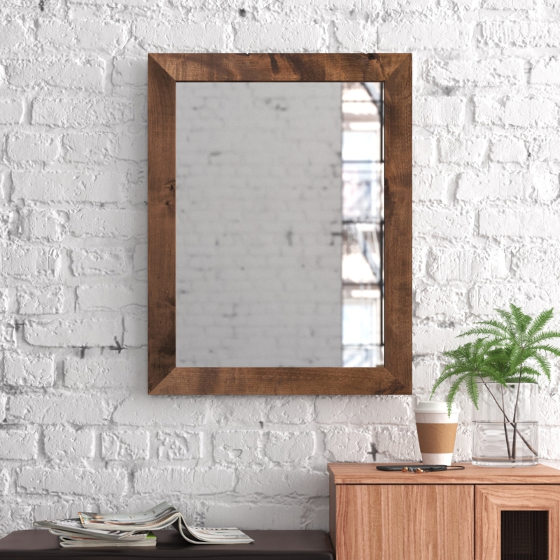 Edna Solid Wood Rectangle Wall Mirror