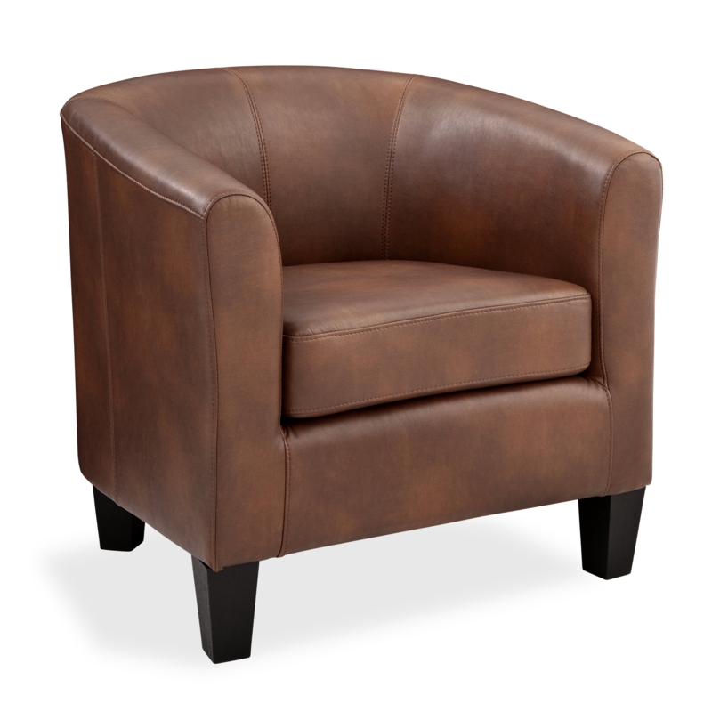Ellen Upholstered Barrel Chair Faux Leather