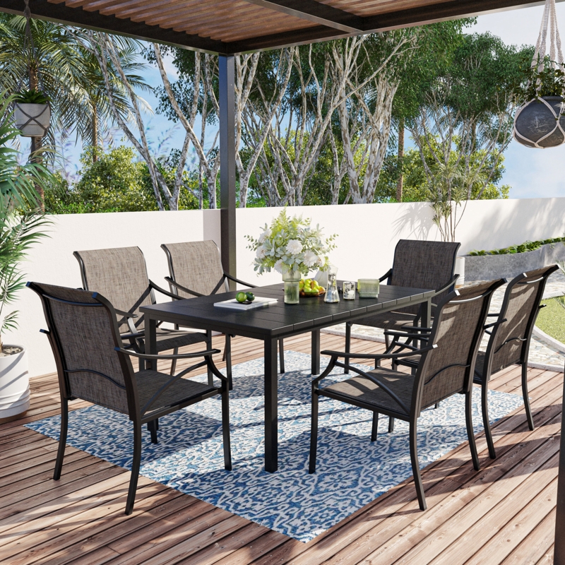 Endres 6 - Person Rectangular Outdoor Dining Set