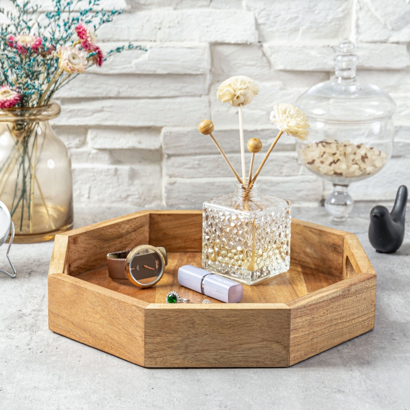 Enyu Acacia Wood Coffee Table Tray