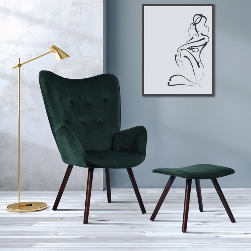 Ethelsville 26.6" Wide Tufted Velvet Armchair