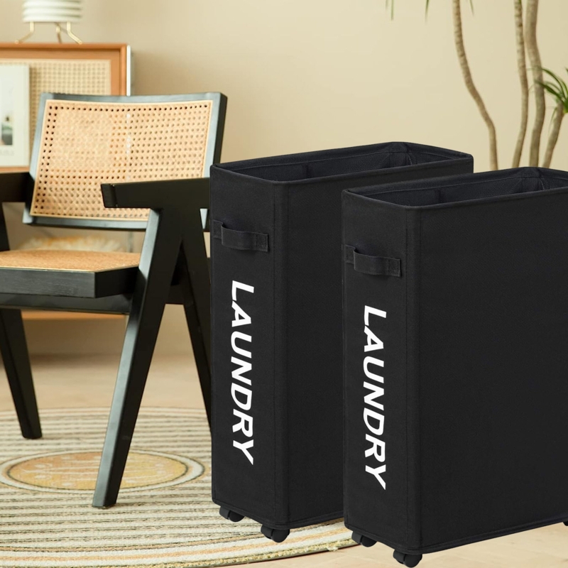 Eufimia Rolling Laundry Hamper with Handles