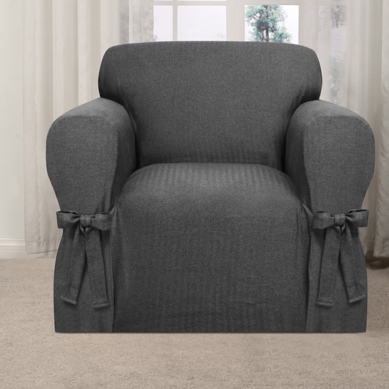 Evening Flannel Box Cushion Armchair Slipcover