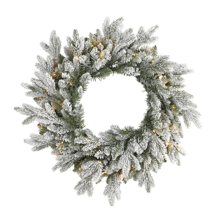 Faux Lighted Pine 24'' Wreath