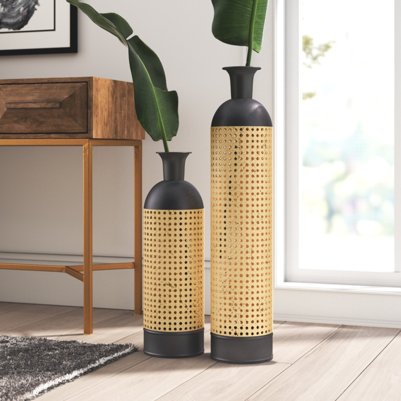 Figueiredo Stainless Steel Floor Vase