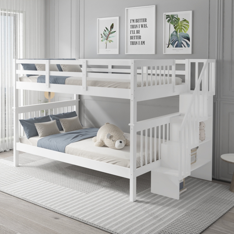 Gailanne Full Over Full Standard Bunk Bed with Shelves by Harriet Bee