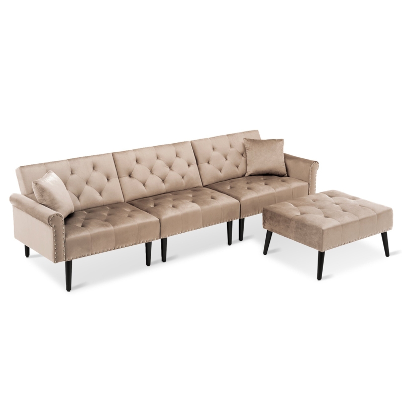 Giancontieri 6 - Piece Velvet Reclining Sectional