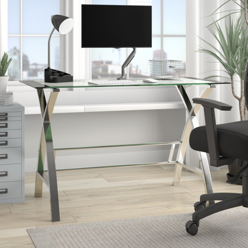 Glass and Chrome Writing Desk