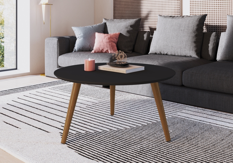 Herulf Modern Round Coffee Table for Living Room and Bedroom New Scandinavian Style