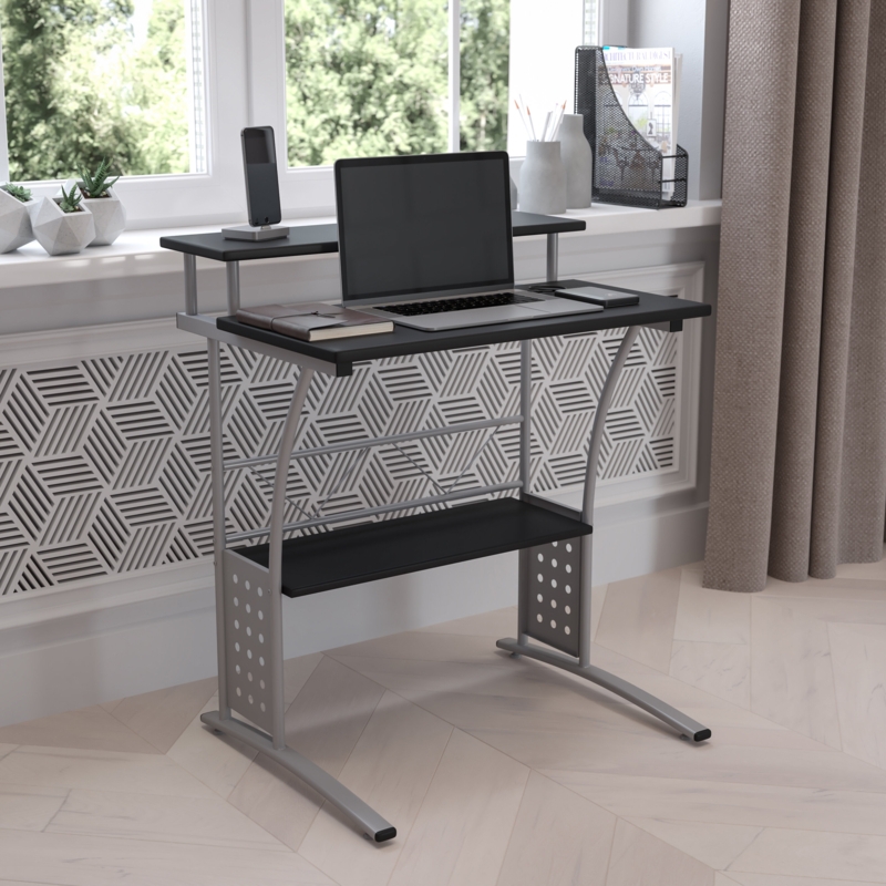 Holyoke 28"W Computer Desk with Top and Lower Storage Shelves