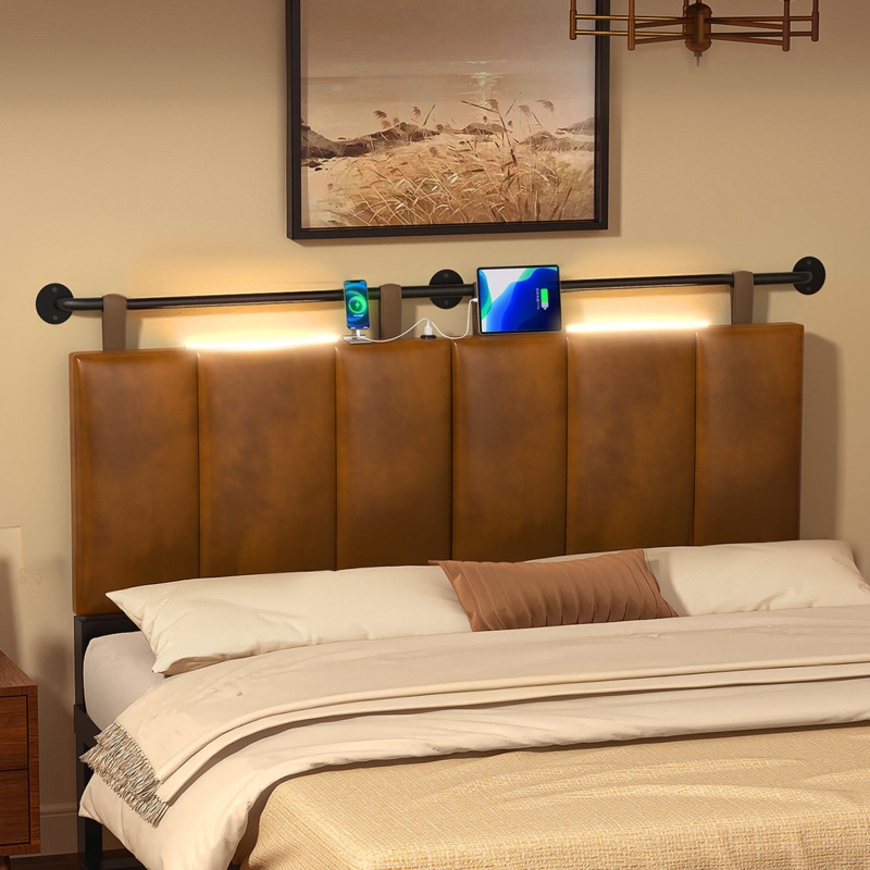 Jarlfrid Wall Mounted Upholstered Headboard with USB port and Touch Light