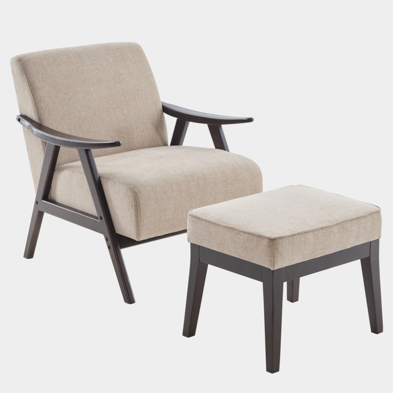 Jihoon Upholstered Armchair with Ottoman