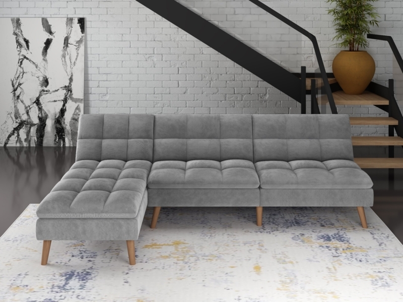 Joriann 98" Wide Reversible Sofa Bed & Chaise Sectional