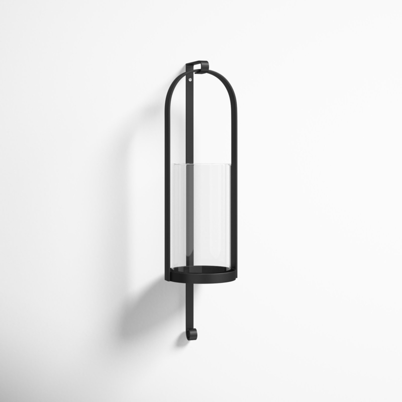 Kero Black Metal Wall Candle Holder