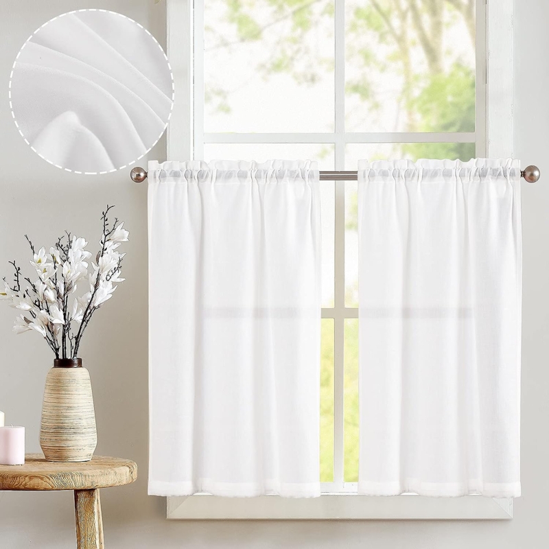 Klyde Linen Blend 26'' W Cafe Curtain