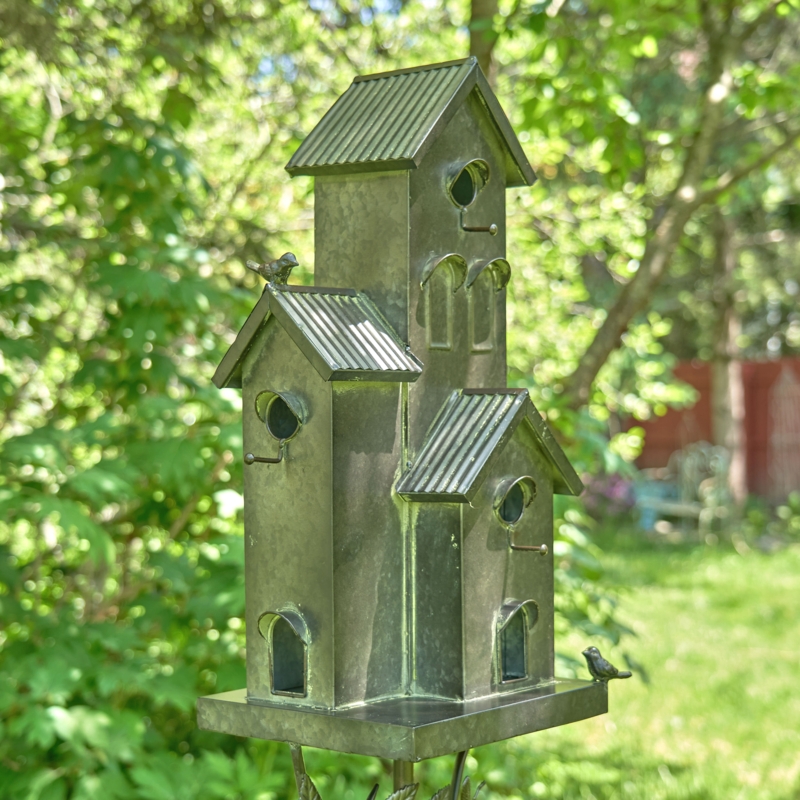 Lambertville 75.75'' H x 13.75'' W x 10.5'' D Metal Multihome Birdhouse Stake