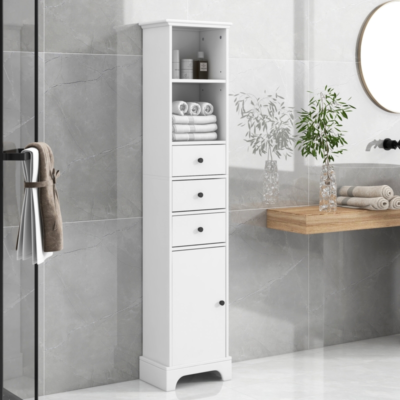 Olvera shops Freestanding Linen Cabinet