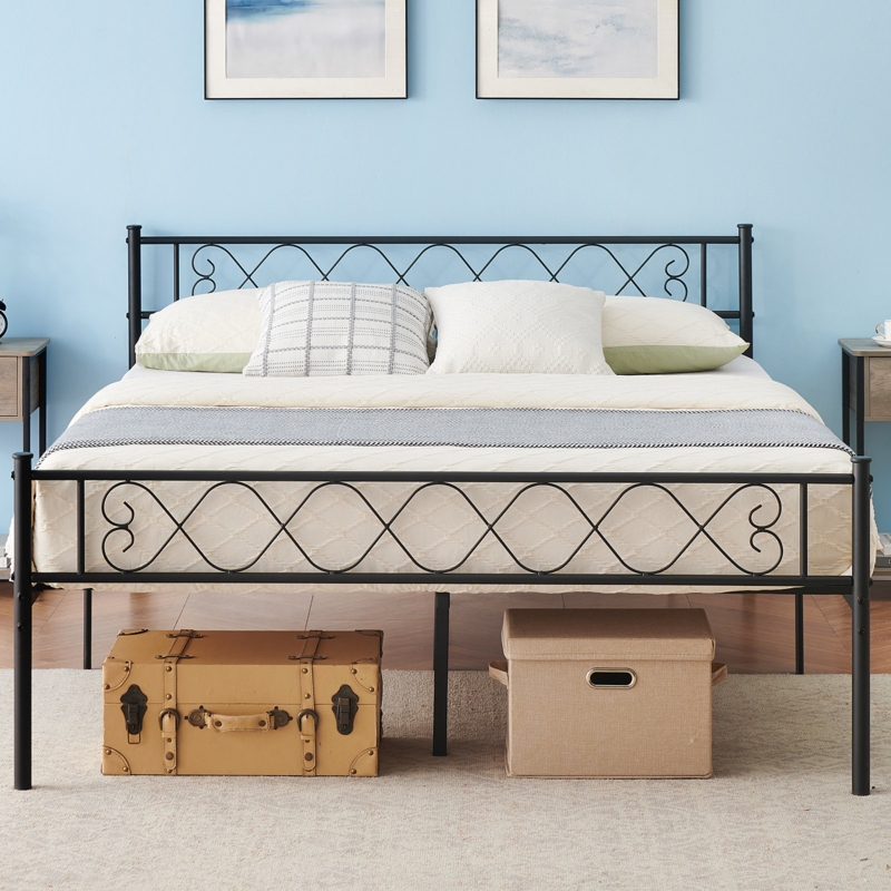 Lianna Metal Platform Bed Frame with Headboard & Footboard