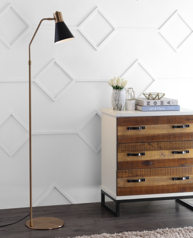 Lorenz 60'' Brass Task/Reading Floor Lamp