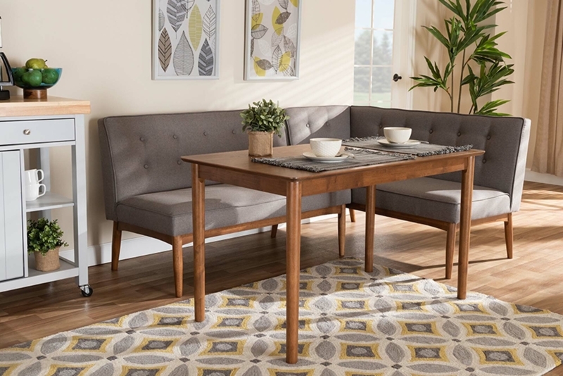 Lott 3 - Piece Rubber Solid Wood Breakfast Nook Dining Set