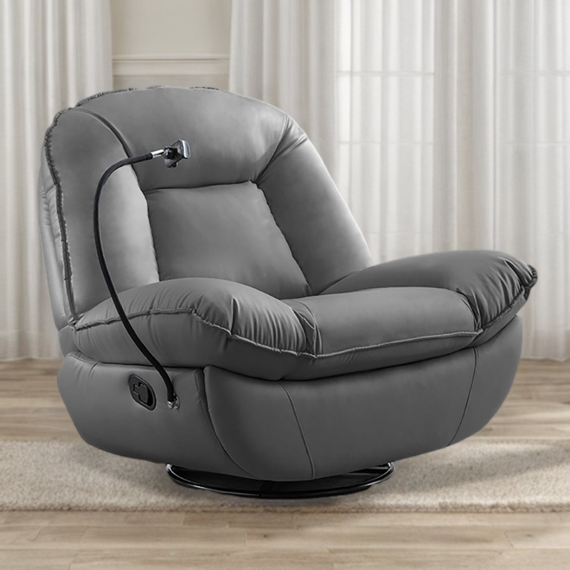 Lovelia Faux Leather Swivel Recliner