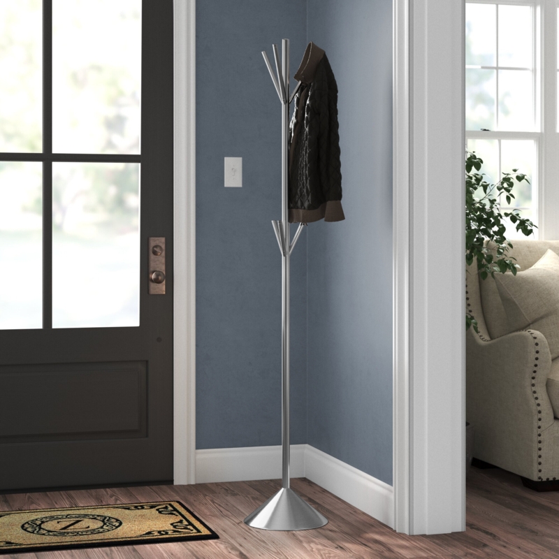 Lowder Stainless Steel Freestanding 6 - Hook Coat Rack