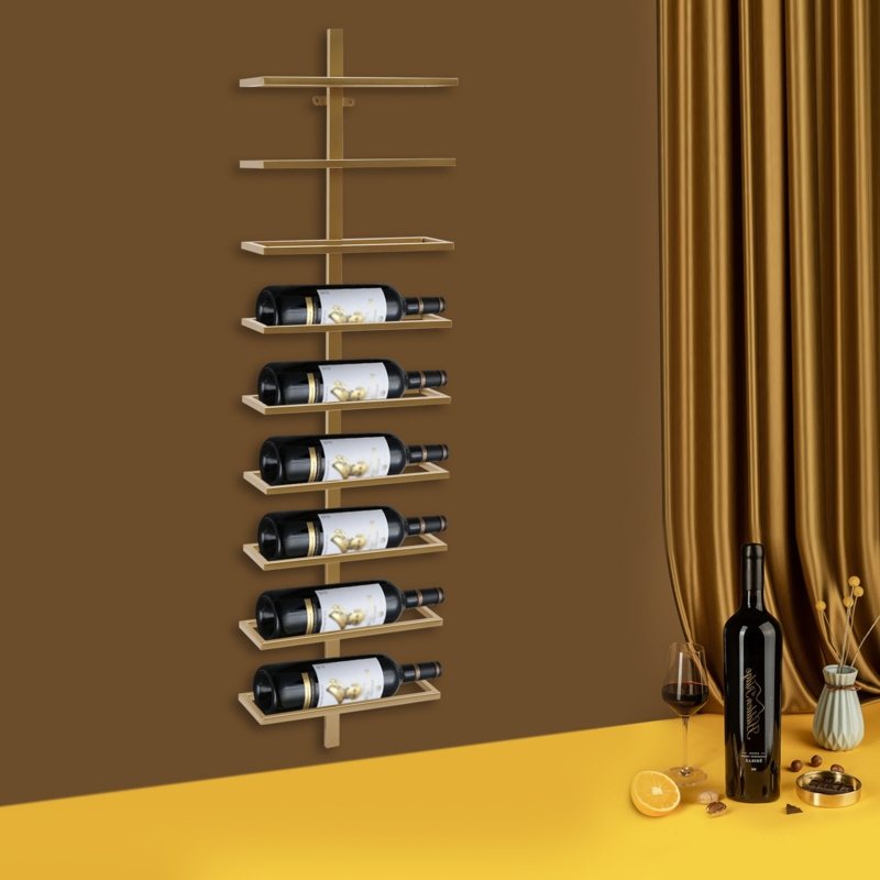 Lumturi 9 Bottle Wall Mounted Wine Bottle Rack