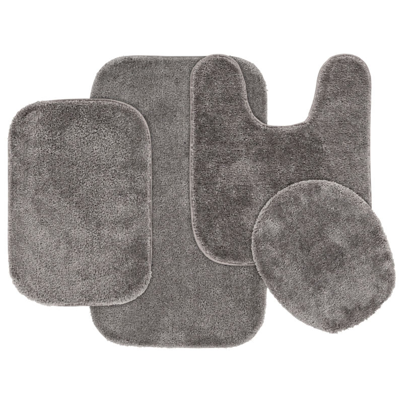 Mccluney Traditional Nylon 4 Piece Bath Rug Set with Non-Slip Backing