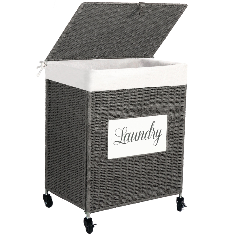 Metal Rolling Laundry Basket