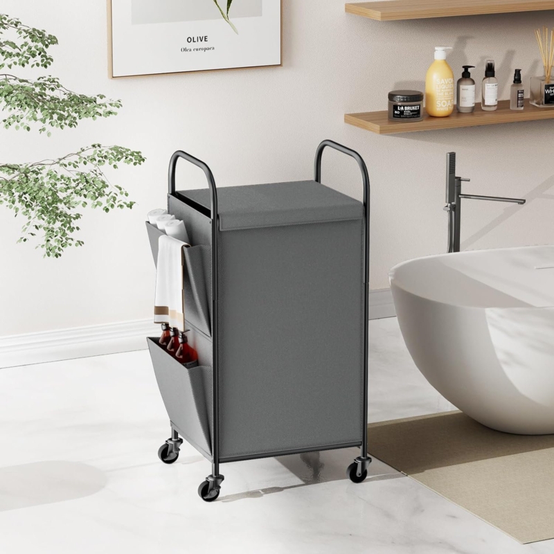 Metal Rolling Laundry Hamper