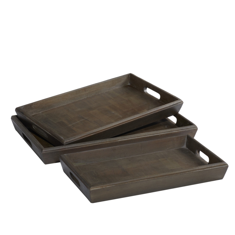Montemayor Solid Wood Tray - Set of 3