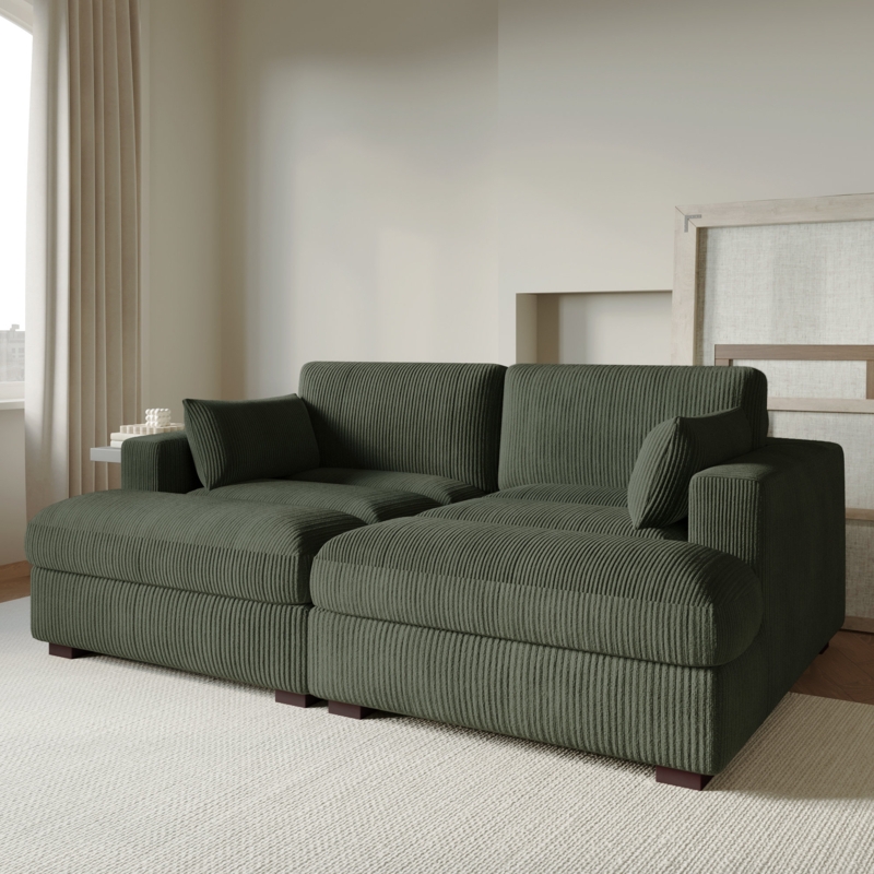 Mort 83.85'' Corduroy Sofa Chaise
