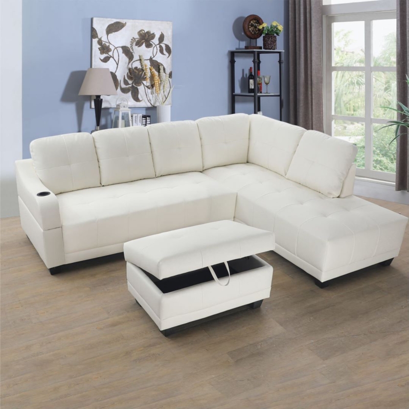 Nalene 96'' Faux Leather Sofa Chaise