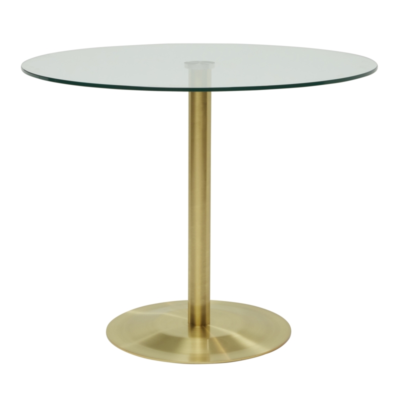 Nati Round Glass Top Metal Base Dining Table
