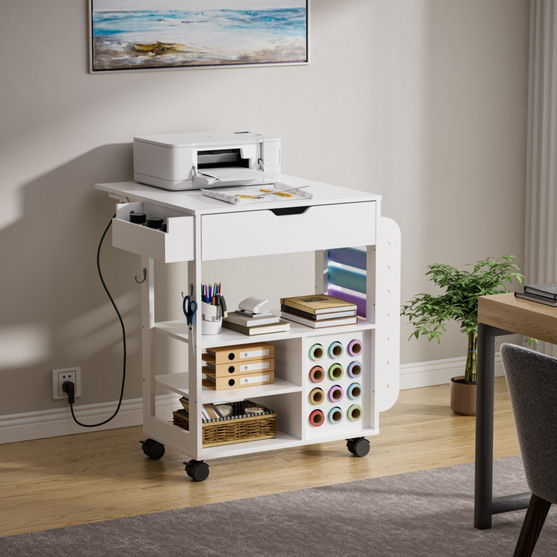 Oakmont 30'' H x 23.6'' W Printer Stand with Wheels