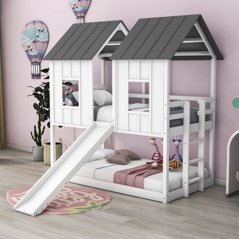 Bunk Beds with Slide and Stairs | Foter