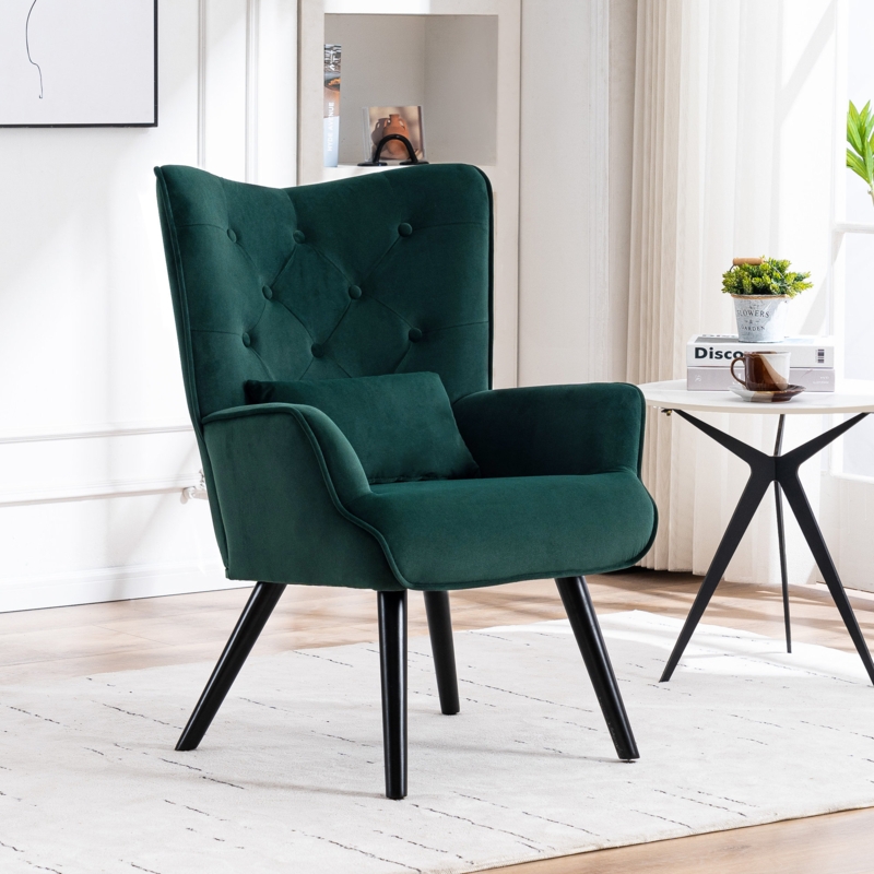 Oneman 27.5'' Wide Tufted Wingback Chair