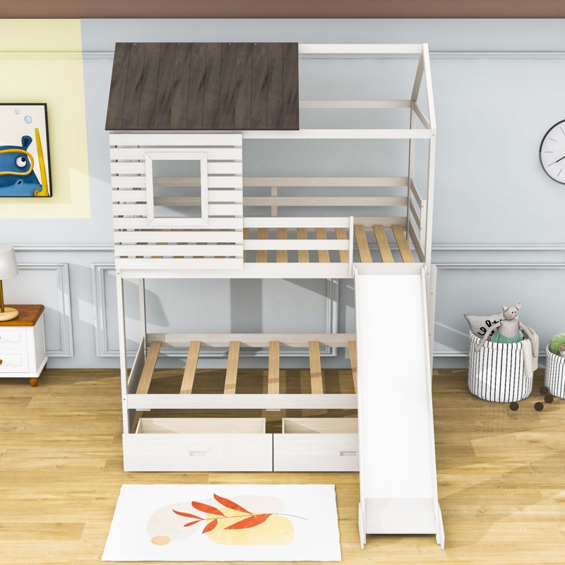 Orick Twin over Twin 2 Drawer Bunk Bed by Harper Orchard