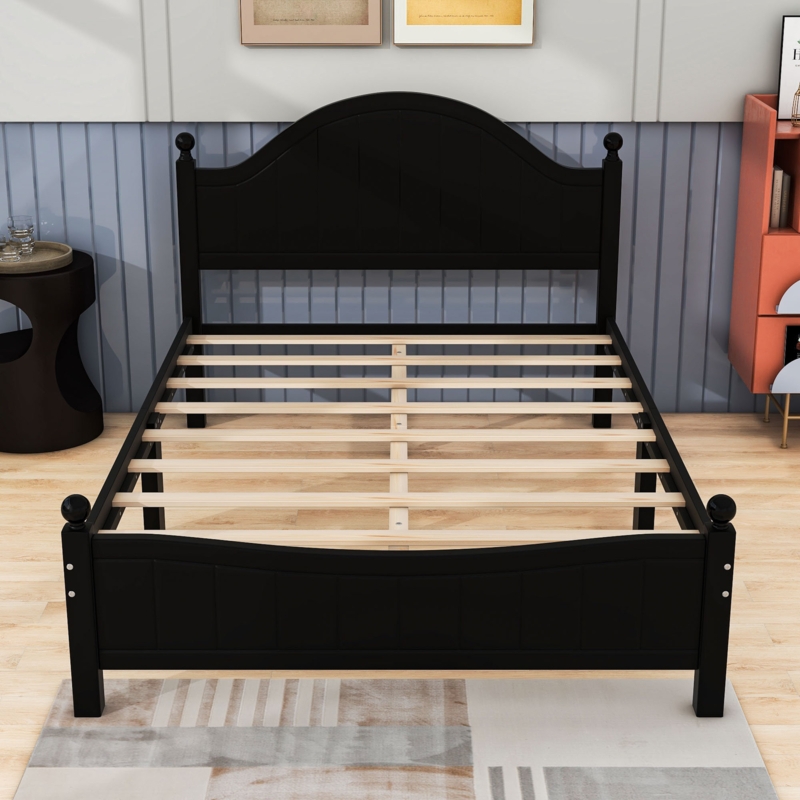Philomena Wood Platform Bed with Headboard and Legs