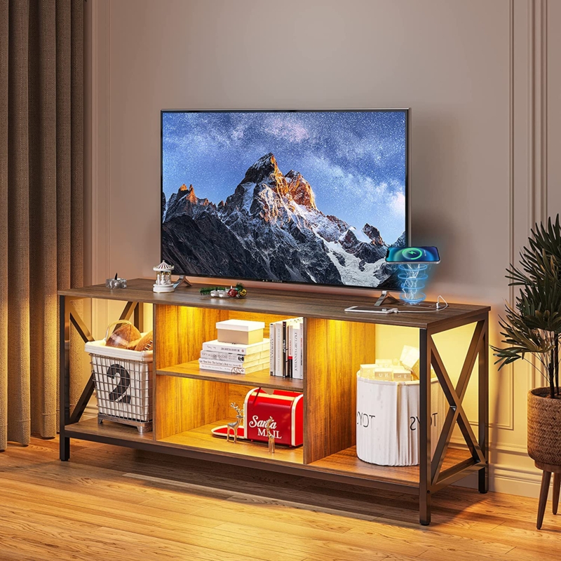 Preminger  TV Stand with LED Lights for TVs up to 65"