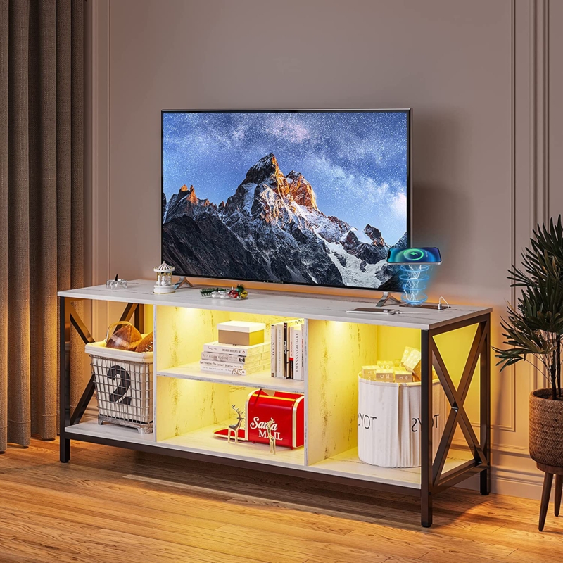 Preminger  TV Stand with LED Lights for TVs up to 65"