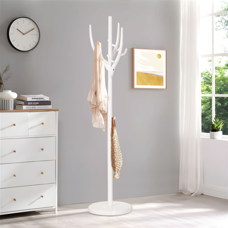 Rimini Solid Wood Freestanding 12 - Hook Coat Rack
