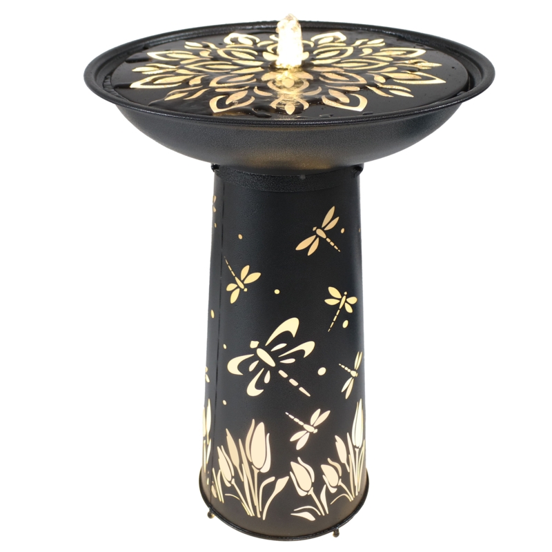 Roddie Weather Resistant Floor Fountain with Light