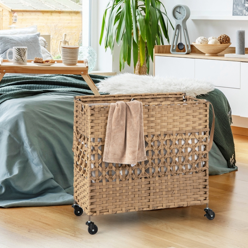 Rolling Laundry Hamper with Handles