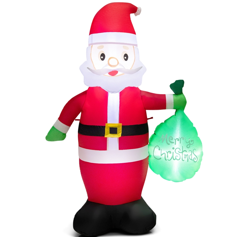 Santa Claus Holding A Gift Bag with LED Lights Inflatable