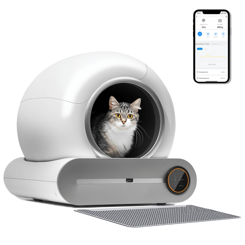 Self-cleaning Cat Litter Box, Automatic 65l+9l Large Capacity Cleaning Robot, App Control/odor Removal/safety Protection Smart Cat Litter Box
