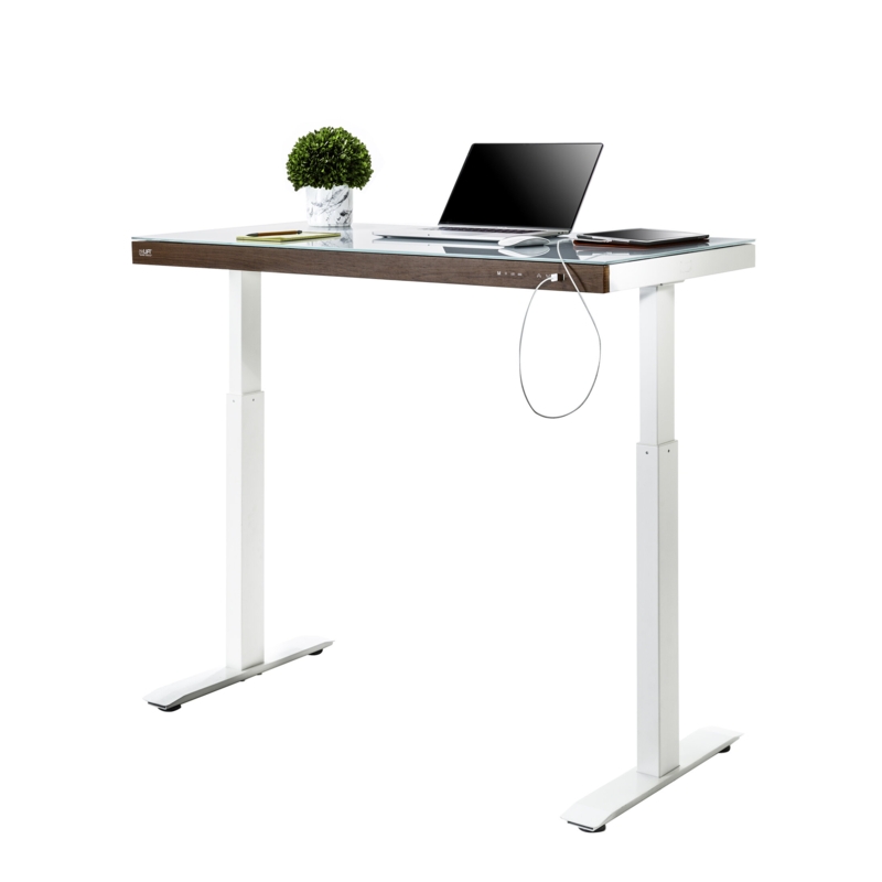 Seville Classics AIRLIFT 48" W Electric Adjustable Height Tempered Glass Desk