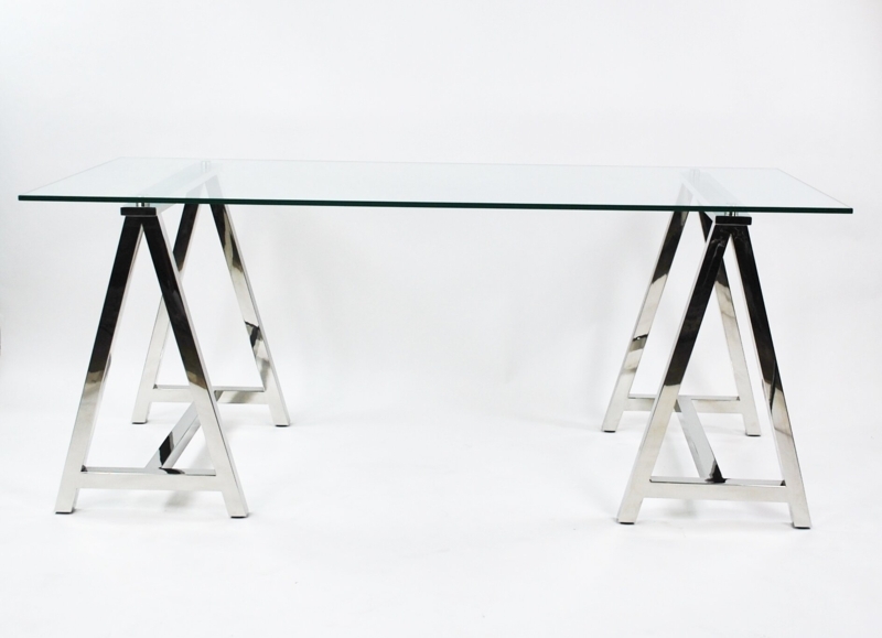 Siddle Glass Top Writing Desk